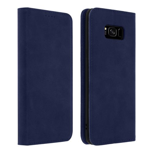Housse Galaxy S8 Étui Porte-Cartes Fonction Support Coque Silicone Gel Bleu Nuit