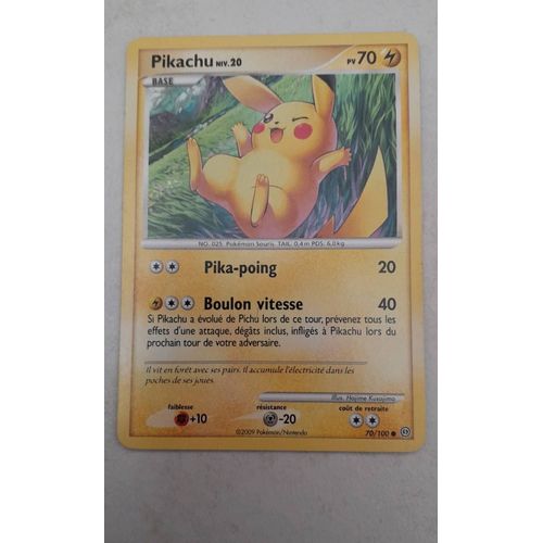 Carte Pokemon - Pikachu Pv 70 - 70/100