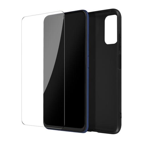 Coque Xiaomi Redmi Note 10 5g Et Poco M3 Pro Souple Noir Et Film Transparent