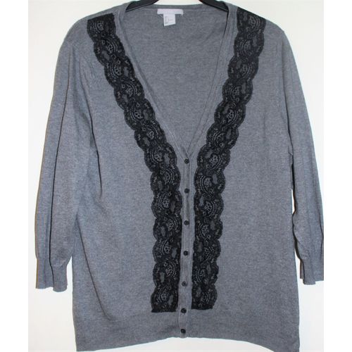 Gilet Gris Et Dentelle Noire H&m Taille L