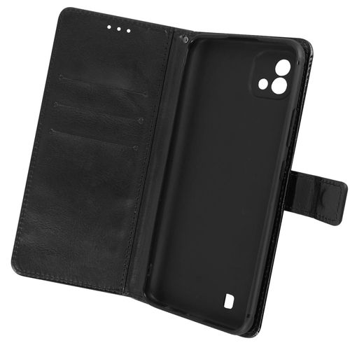 Etui Portefeuille Realme C11 2021 Support Vidéo 360° Fermeture Magnétique Noir