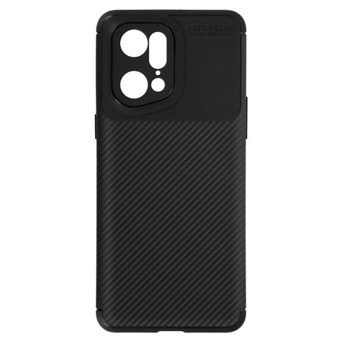 Coque Oppo Find X5 Pro Effet Carbone Souple Antidérapant Noir