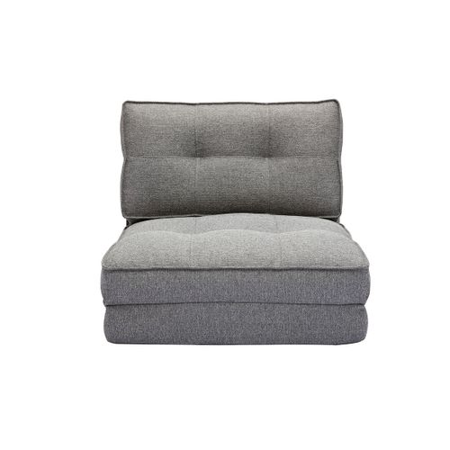 Chauffeuse Convertible En Tissu Gris Chiné Sally