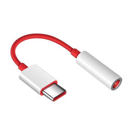 Adaptateur USB-C vers Jack 3.5mm Qualité Sonore Optimale Officiel OnePlus Rouge