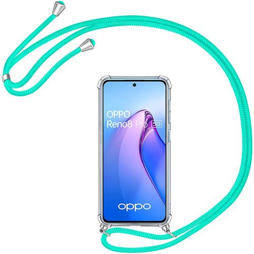 Coque Pour Oppo Reno 8 Pro 5g Renforcée Antichoc Protection Tpu + Bandoulière Turquoise - E.F.Connection