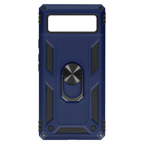 Coque Google Pixel 6a Hybride Antichoc Bague De Maintien Support Vidéo Bleu