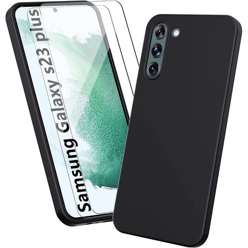 Coque Pour Samsung Galaxy S23 Plus Antichoc Découpage Précis Noir + 2 Verres Trempés - E.F.Connection
