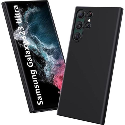 Coque Silicone Pour Samsung S23 Ultra, Protection Antichoc Ultra Slim Noir - E.F.Connection
