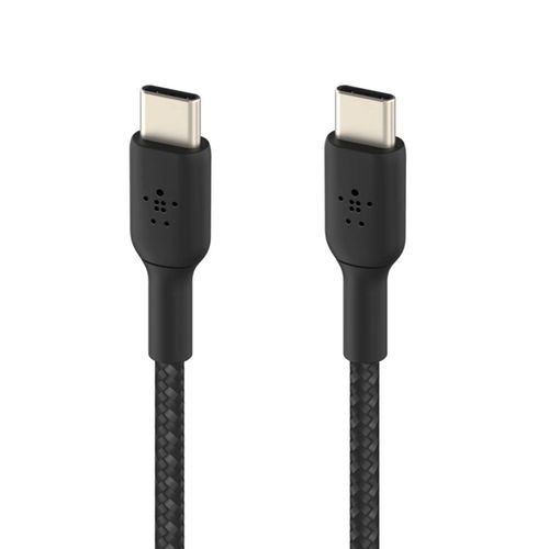 Câble USB-C vers USB-C 18W Power Delivery Nylon Tressé 1m Belkin noir