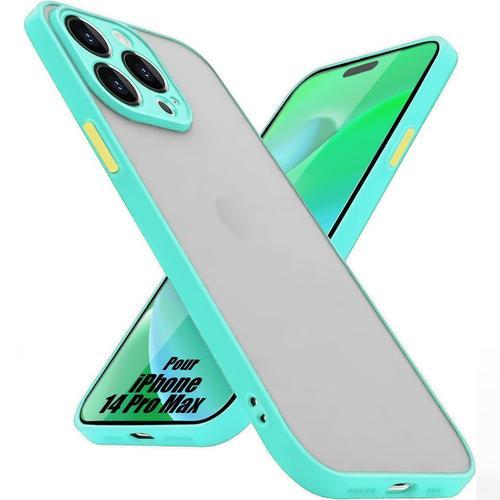 Coque Pour Iphone 14 Pro Max Protection Ultra Fin Antichoc Mat - Turquoise - E.F.Connection