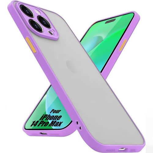 Coque Pour Iphone 14 Pro Max Protection Ultra Résistante Silicone Mat - Violet - E.F.Connection