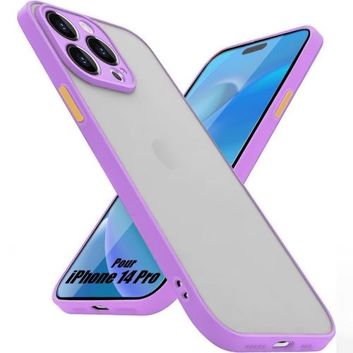 Coque Pour Iphone 14 Pro Protection Ultra Fin Silicone Pc Mat - Violet - E.F.Connection