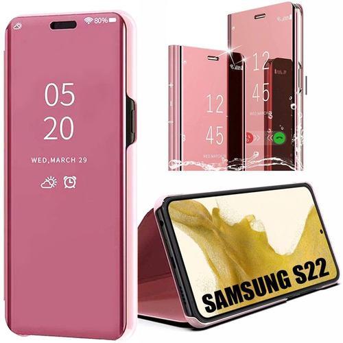 Coque Pour Samsung Galaxy S22 Anti-Choc Effet Miroir Design Protection Intégrale Rose - E.F.Connection