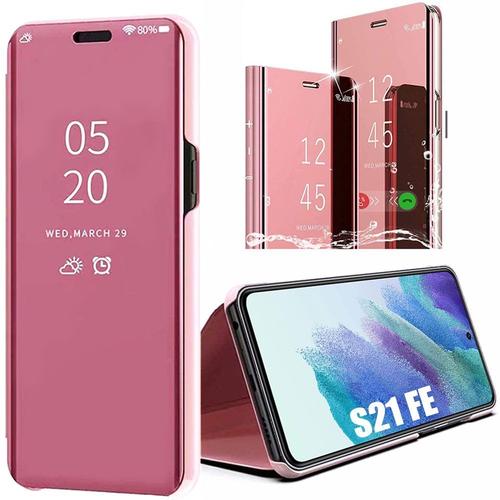 Coque Pour Samsung Galaxy S21 Fe Protection Avant Et Arrière Smart View Souple Rose - E.F.Connection