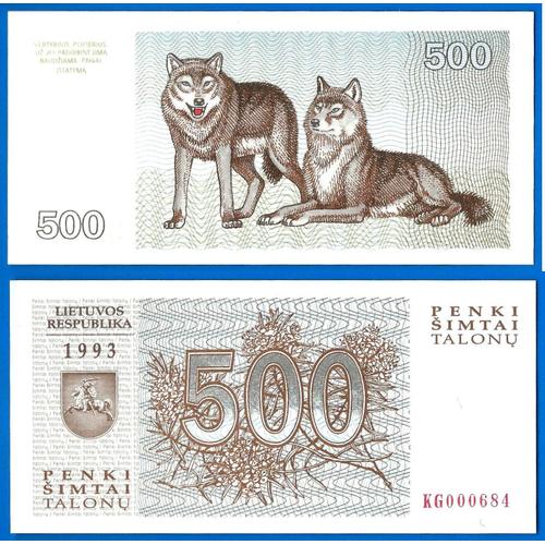 Lituanie 500 Talonas 1993 Neuf Billet Litu Litas Animal
