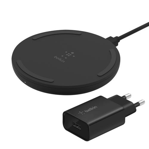 Chargeur Sans Fil Qi 10w Avec Chargeur Secteur + Câble Quick Charge Belkin Noir