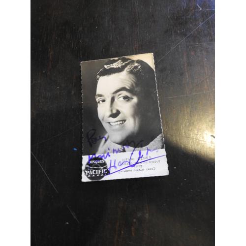 Carte D Henri Genes 1957 Avec Autographe / Grand Prix Du Disque Pacific