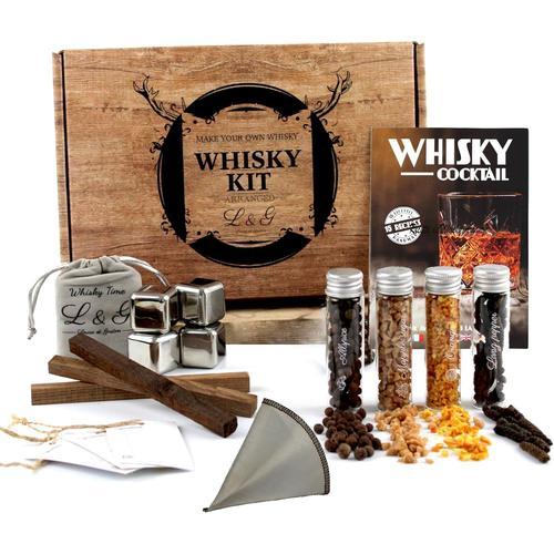 L&g® Kit Découverte D'épices Pour Whisky Personnalisé - Coffret Diy Exclusif Pour Homme/Femme, Idée Cadeau Original Noël, Anniversaire, Saint-Valentin Originale, Expérience Maison Inoubliable