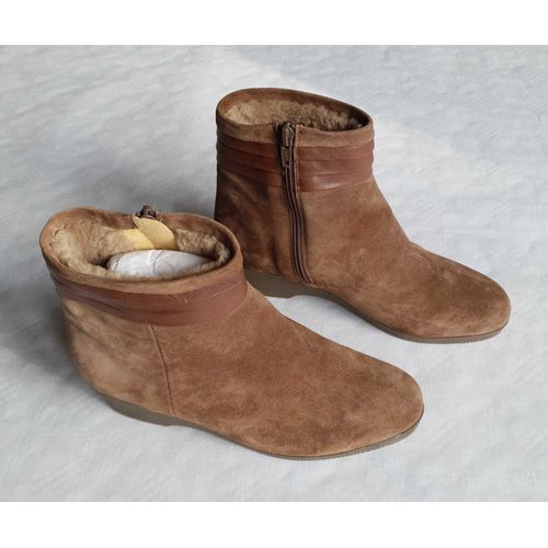 Bottines Croûte De Cuir Veau Fourrées - 36