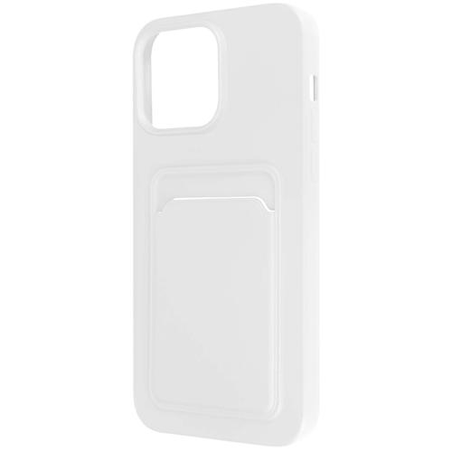 Coque Iphone 14 Pro Max Silicone Souple Porte-Carte Blanc