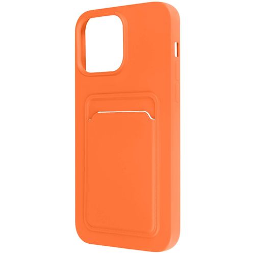 Coque Iphone 14 Pro Max Silicone Souple Porte-Carte Orange