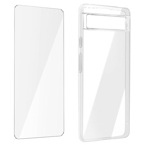 Coque Google Pixel 6a Silicone Gel Souple Film Verre Trempé 9h Transparent