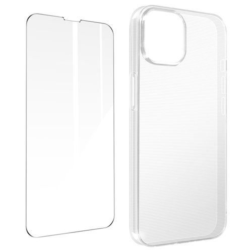 Coque Iphone 14 Plus Silicone Gel Souple Film Verre Trempé 9h Transparent