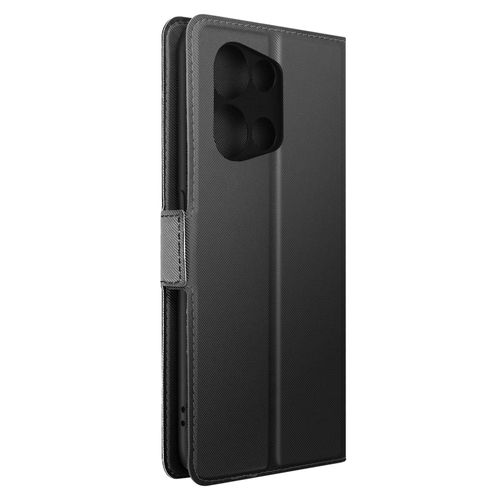 Étui Oppo Reno 8 5g Portefeuille Support Finition Striée Ultra-Slim Noir / Gris