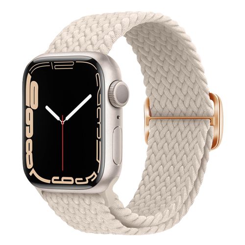 Bracelet Pour Apple Watch 41mm / 40mm / 38 Mm Nylon Tressé Respirant Blanc