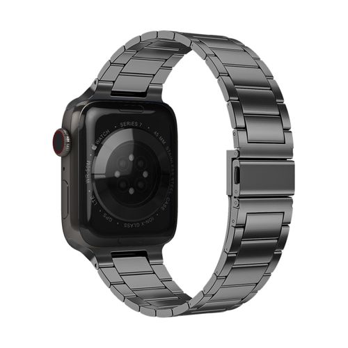 Bracelet Pour Apple Watch 41mm / 40mm / 38 Mm Maillons Acier Gris Foncé