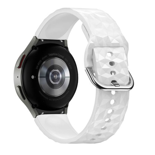 Bracelet Pour Galaxy Watch 5 / 5 Pro / 4 Silicone Texturé Losange Blanc