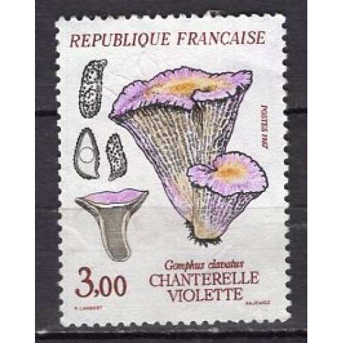 France 1987 Les Champignons Chanterelle Violette Oblitere