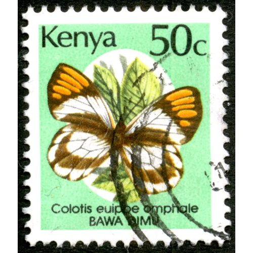 Timbre Oblitéré Kenya, Colotis Euippe Omphale, Bawa Dimu, 50 C