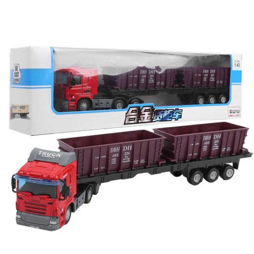 Jouet De Transport 1:43 Pour Enfant, Transporteur De Véhicule, Ingénierie, Conteneur De Réservoir, Modèle De Camion, Traction Très Simulée