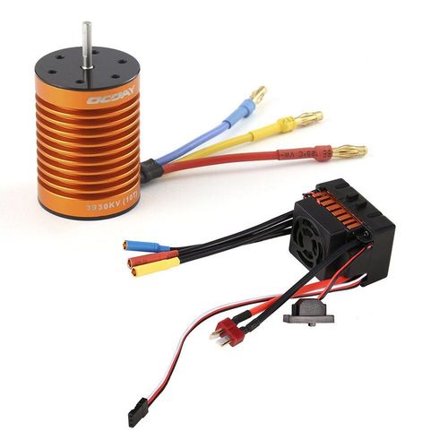 moteur sans balais 10T 3930KV, 4 pôles, sans capteur, étanche, 60a, ESC pour voiture, camion, bateau, 1/10 RC