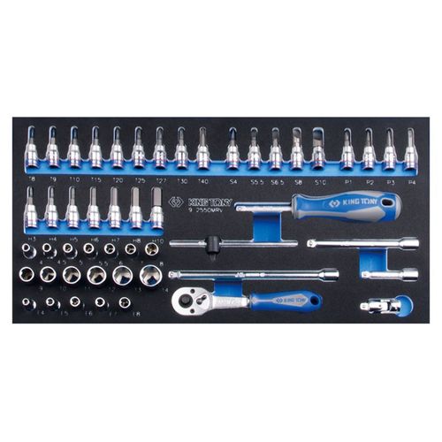 Module mousse 50 pièces 1/4 douilles et accessoires