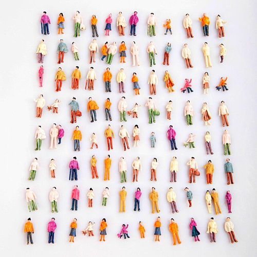 Modèle De Personne Peinte Ho Échelle 1:100, 100 Pièces, Aménagement Du Bâtiment, Modèle De Personne, Train, Figurine Peinte Passager