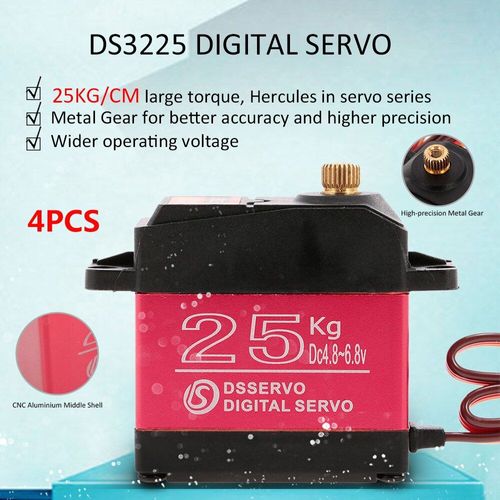 engrenage métallique DS3225, 25KG, couple élevé, étanche, numérique, pour voiture, bateau, hélicoptère, Robot, avion, RC Traxxas HSP