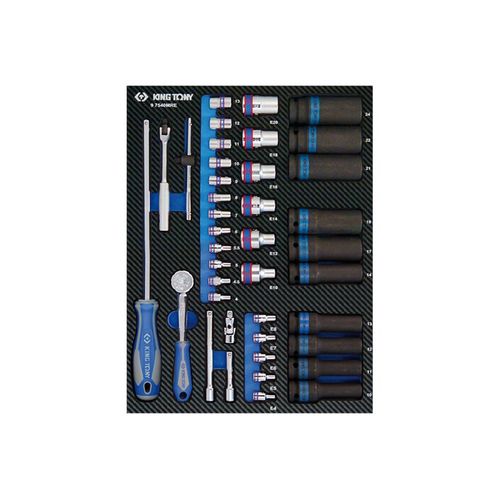 Module mousse + PP 40 pièces douilles 1/4 & 1/2 et accessoires