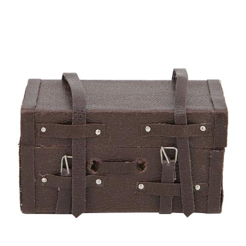 Mini Valise En Cuir, Style Classique, Tissu, Bois, Rétro, Pour Dolly House, Vintage, 1:12