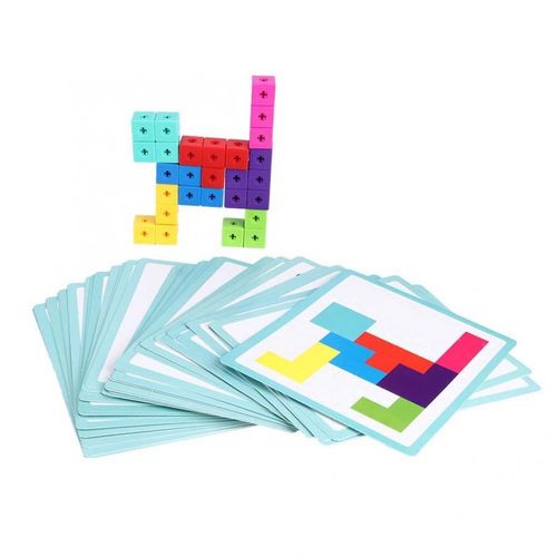 Blocs De Construction Abs, Cube À Assembler, Développement De L'intelligence, Tetris, Jouets Éducatifs Pour La Petite Enfance