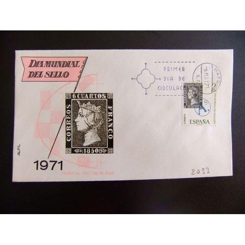 C 8 Espagne 1971 / Fdc Journée Mondiale Du Timbre / Edifil 2033 Yvert 1688