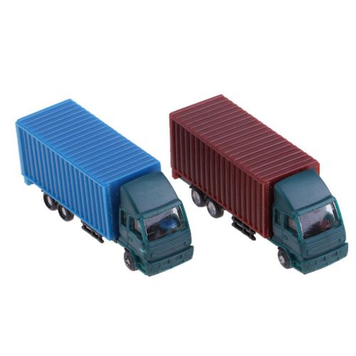 Figurine De Camion Conteneur Modèle 2 Pièces, Aménagement De Paysage De Construction Modèle