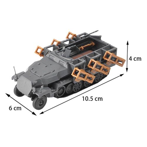 Allemande De La Seconde Guerre Mondiale Sdkfz 251 Les Maquettes 4d Lourd Char De Combat En Plastique Blindé Scène Bâtiment Modèle Maison Étagère Décor-1:72-Générique