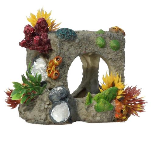 Abri En Résine Pour Rockwork, Abri D'herbe À Eau, Reptile, Tortue, Cachette, Grotte, Courbe D'écorce, Aquarium, Ornement Pour Aquarium