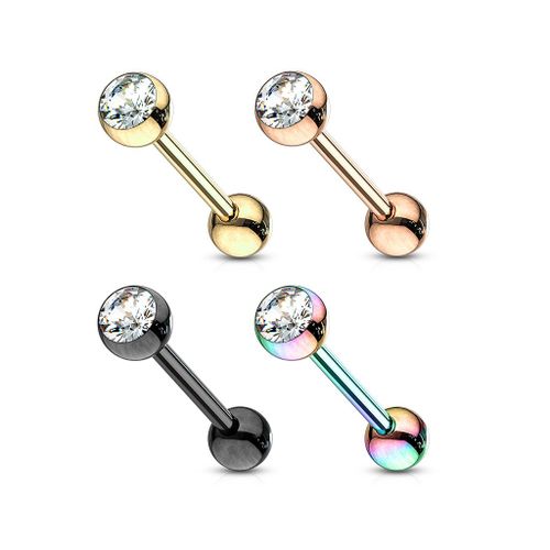 Lot 4 Piercings Langue Zian Acier Chirurgical Inoxydable Anti Allergique Barbell Lovepiercing