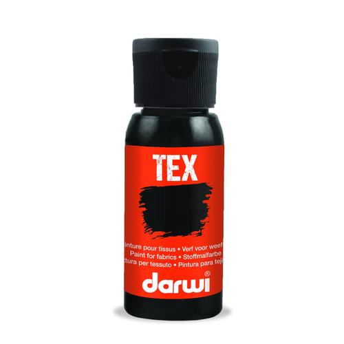 Peinture Pour Tissus - Noir - Opaque - Peinture À L'eau - Tex - Darwi - 50ml