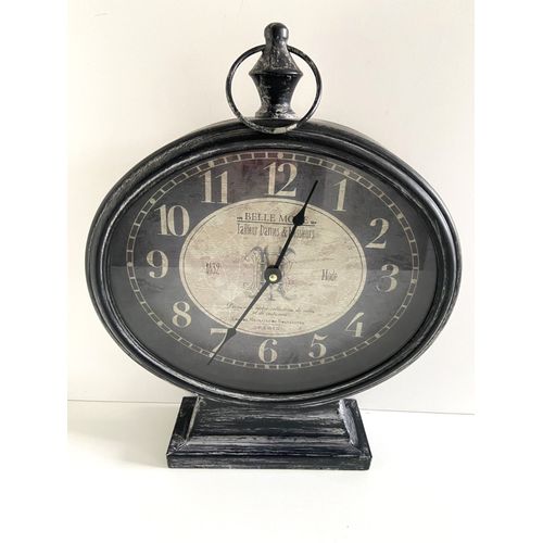 Grande Horloge Pendule Design 19ème Métal Noir Patiné Haute Couture Mode Paris