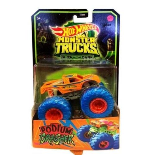Hot Wheels Monster Trucks Glow In The Dark Podium Crasher - Mattel