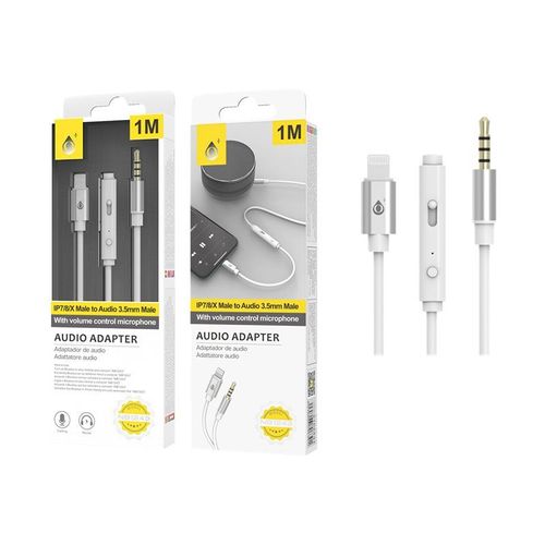 ONE PLUS NB1243 - Câble Lightning vers jack pour casque - Lightning mâle pour prise audio de 3,5 mm mâle - 1 m - blanc